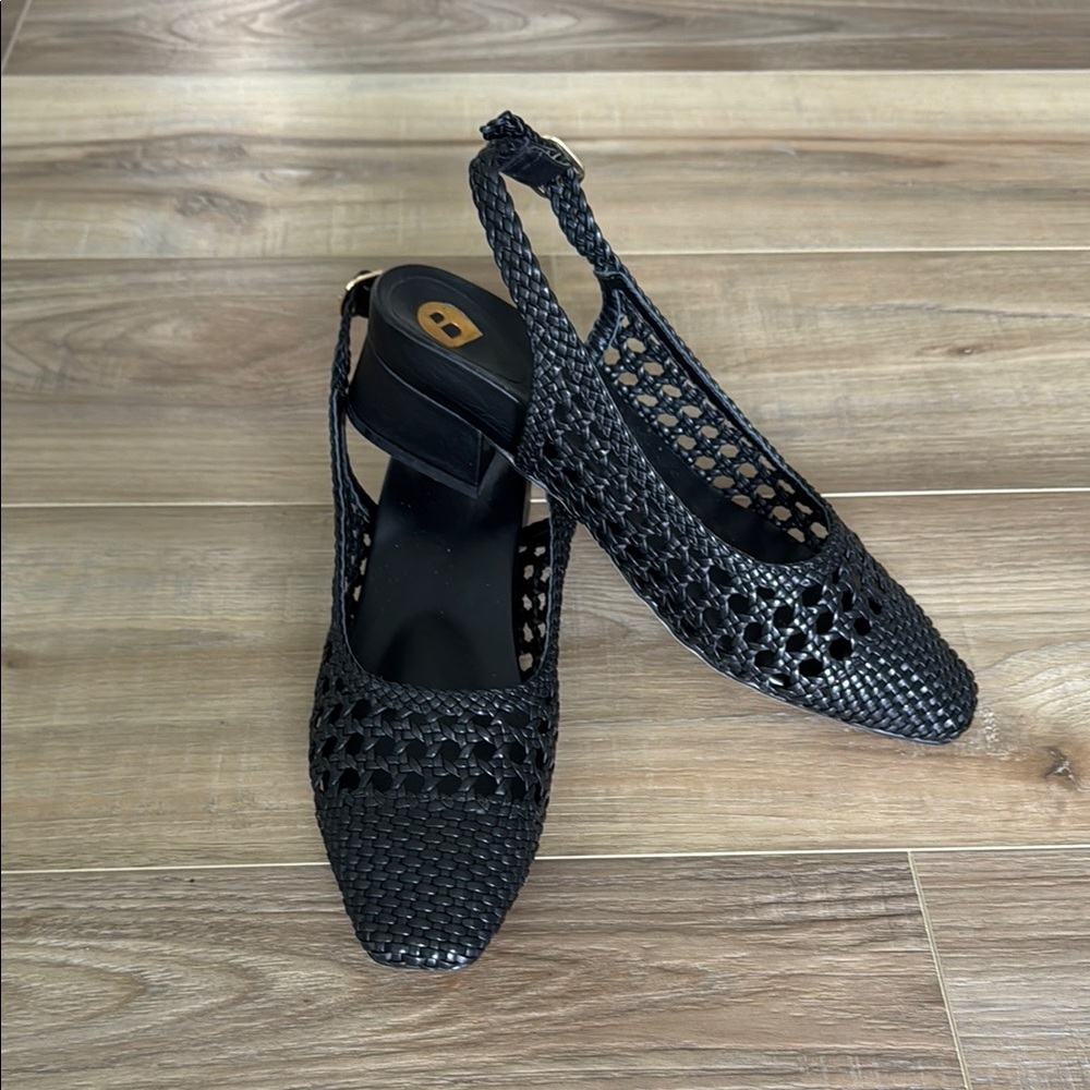 Bared Footwear Black Heels with Intricate Design